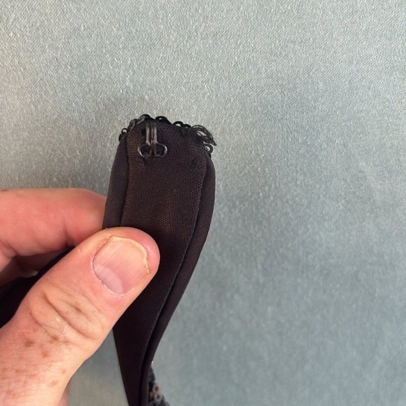 NWOT ASOS LUXE halterneck wire lace shoulder mini dress in black sequin, 4 - Picture 9 of 12